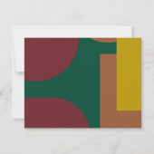 Moderne stilvolle Retro-farbenfrohe Abstrakte Kuns RSVP Karte (Rückseite)