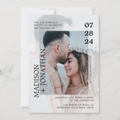 Moderne, stilvolle Romantische Foto Hochzeit Einladung (Vorderseite)