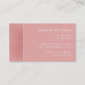 Moderne, stilvolle Rosa Foil texturiert Beruflich Visitenkarte (Rückseite)