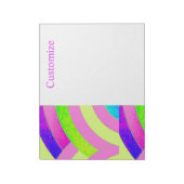 moderne, stilvolle, rosa/Limone Chevrons Notizblock (Rotiert)