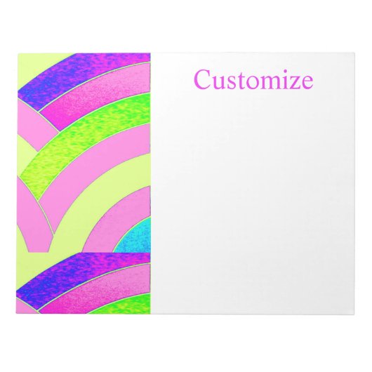 moderne, stilvolle, rosa/Limone Chevrons Notizblock (Vorderseite)