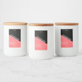 Moderne, stilvolle Rosa Schwarz - Zwei Farben Kerz Lebensmitteletikett (Flaschen)