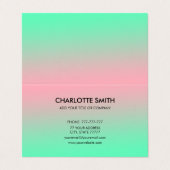 Moderne, stilvolle Rosa und Grün glänzend individu Visitenkarten (Außenseite Aufgefaltet)