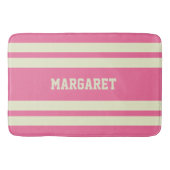 Moderne stilvolle rosa weiße Monogramm-Name  Badematte (Vorderseite)