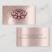 Moderne stilvolle Rose Gold Diamonds Lotus Visitenkarte (Vorne/Hinten)