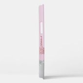 Moderne stilvolle Rose Gold Silber Glitzer Tropfen Case-Mate iPhone Hülle (Rückseite / Rechts)