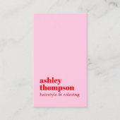 Moderne stilvolle Rose Red Bold Hair Salon Treuekarte (Vorderseite)