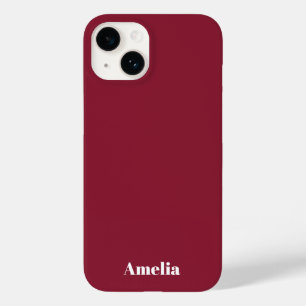 moderne stilvolle rote weiße Schrift Personalisier Case-Mate iPhone 14 Hülle
