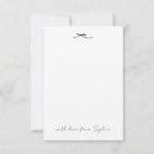 Moderne stilvolle rustikale Elegant Black Bow Polk Dankeskarte (Vorderseite)