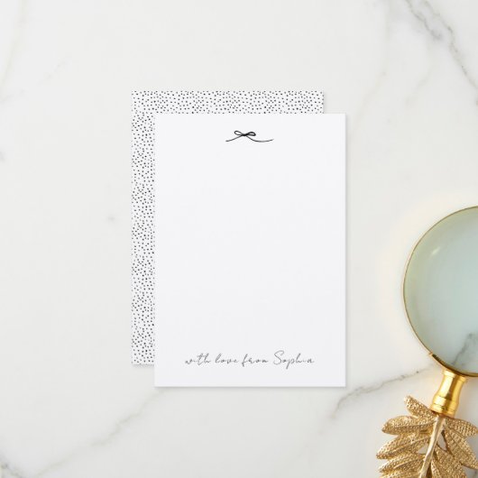 Moderne stilvolle rustikale Elegant Black Bow Polk Dankeskarte (Vorderseite/Rückseite Beispiel)