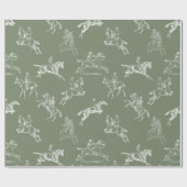 Moderne, stilvolle Sage Green Horseback Reittoile Geschenkpapier (Flach)