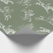 Moderne, stilvolle Sage Green Horseback Reittoile Geschenkpapier (Ecke)