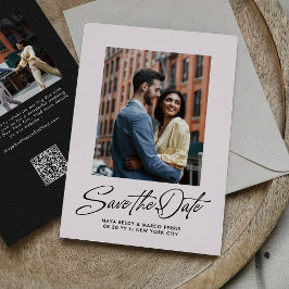 Moderne stilvolle Schrift rosa zwei Foto Save The Date
