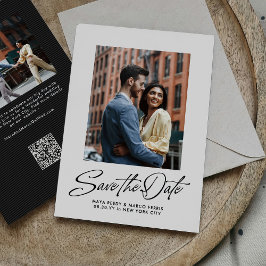 Moderne stilvolle Schrift zwei Foto Save The Date
