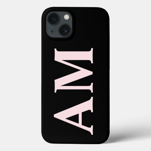 Moderne, stilvolle Schwarz-Pink-Schwarz-Monogramm- Case-Mate iPhone Hülle (Rückseite)