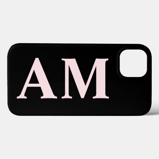 Moderne, stilvolle Schwarz-Pink-Schwarz-Monogramm- Case-Mate iPhone Hülle (Rückseite (Horizontal))