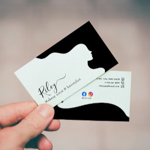 Moderne, stilvolle Schwarz-Weiß-Friseursalons Visitenkarte