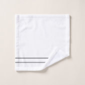 Moderne, stilvolle Schwarz-Weiß-Monogramm Badhandtuch Set (Waschlappen)