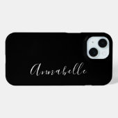 Moderne, stilvolle Schwarz-Weiß-Monogramm Case-Mate iPhone Hülle (Rückseite (Horizontal))
