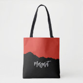 Moderne stilvolle schwarze und orange Monogramm-Na Tasche (Vorderseite)