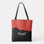 Moderne stilvolle schwarze und orange Monogramm-Na Tasche (Rückseite)