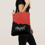 Moderne stilvolle schwarze und orange Monogramm-Na Tasche (Von Nahem)