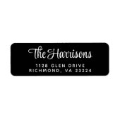 Moderne, stilvolle Script Black Rücksendeadresse (Vorne)