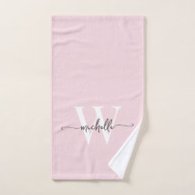 Moderne, stilvolle Script Blush Pink Monogram Name