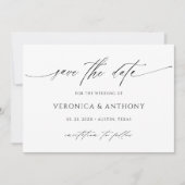 Moderne, stilvolle Script-Foto-Save the Date-Karte Save The Date (Vorderseite)