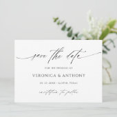 Moderne, stilvolle Script-Foto-Save the Date-Karte Save The Date (Stehend Vorderseite)