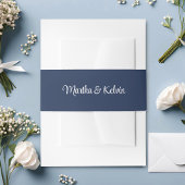 Moderne, stilvolle Script Navy Blue & White Weddin Einladungsbanderole