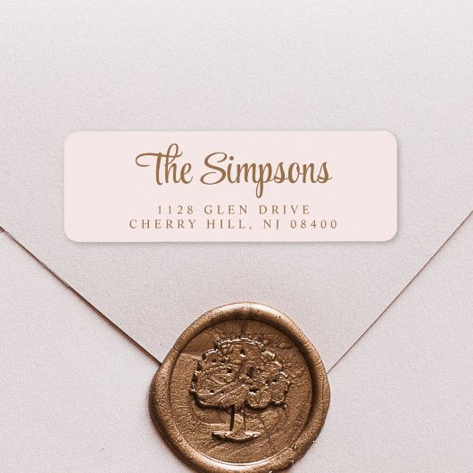 Moderne, stilvolle Script Pink Gold Rücksendeadres