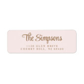 Moderne, stilvolle Script Pink Gold Rücksendeadres (Vorne)