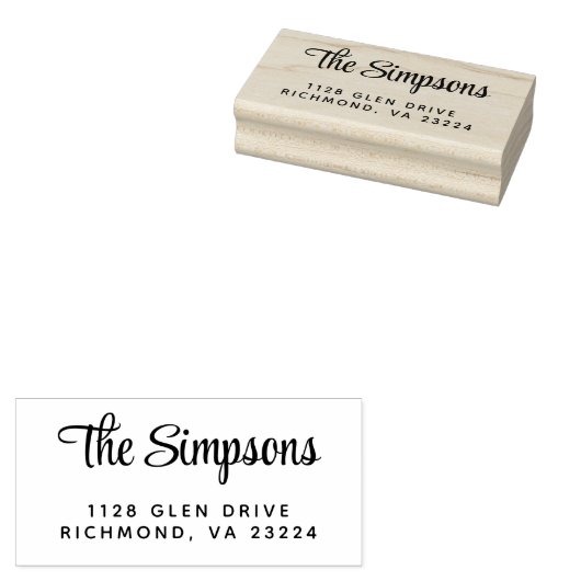Moderne, stilvolle Script-Rücksendeadresse Gummistempel (Stempel)