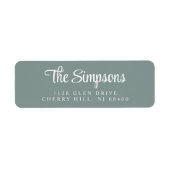 Moderne, stilvolle Script Sage Green Rücksendeadre (Vorne)