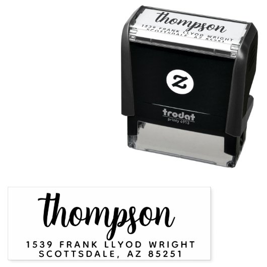 Moderne, stilvolle Script Wedding Rücksendeadresse Permastempel (Beispiel)