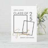 Moderne, stilvolle Skriptklasse mit 25 Foto Abschl Ankündigung (Stehend Vorderseite)