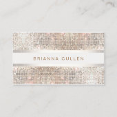Moderne, stilvolle Stripes Silver Sequin Visitenkarte (Vorderseite)