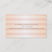 Moderne, stilvolle Stripte Wasserfarben-Blume Visitenkarte (Rückseite)