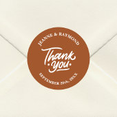 Moderne, stilvolle Terracotta Danke Gastgeschenk H Runder Aufkleber