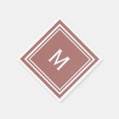 Moderne, stilvolle Terracotta Monogram Serviette (Ecke)