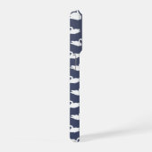 Moderne stilvolle trendige blaue Schwan-Muster-Han iPhone Hülle (Rechte Seite)