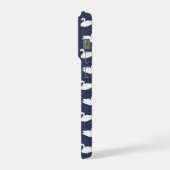 Moderne stilvolle trendige blaue Schwan-Muster-Han iPhone Hülle (Linke Seite)