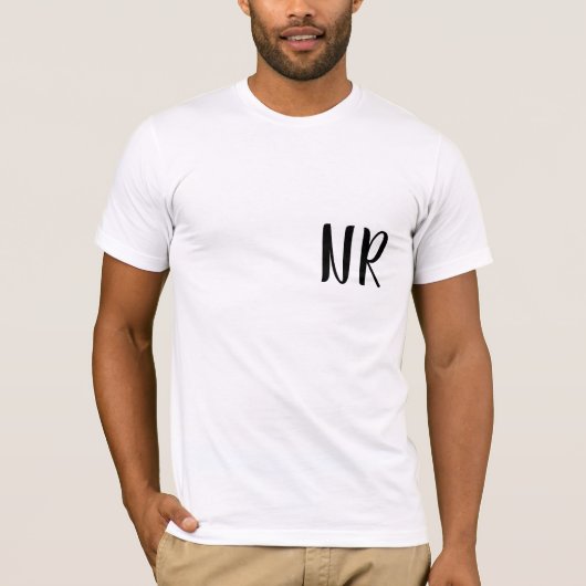 Moderne stilvolle trendige Monogramm-Initialen Des T-Shirt (Vorderseite)