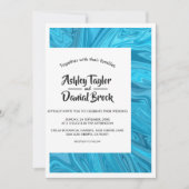 Moderne, stilvolle Trendy Blue Waves Abstrakte Hoc Einladung (Vorderseite)