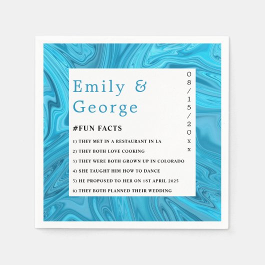 Moderne, stilvolle Trendy Blue Waves Abstrakte Hoc Serviette (Vorderseite)