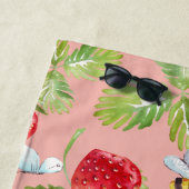 Moderne, stilvolle Trendy Girly Strawberry & Bee Strandtuch (Beispiel)