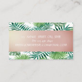 Moderne stilvolle Tropical Palm Blätter Visitenkarte (Rückseite)