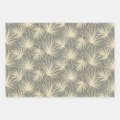 Moderne, stilvolle Tropical Palm Leaf Gray Blue Ro Geschenkpapier Set (Vorderseite)