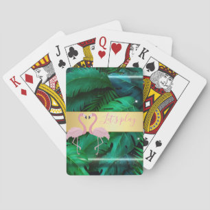 Moderne, stilvolle, tropische Blätter aus Palm, ro Spielkarten